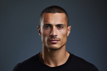 Obraz premium Portrait of a handsome young man in black t-shirt.