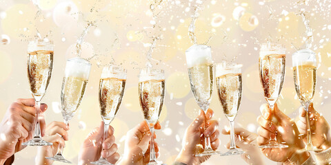 The sound of popping champagne fills the air as the winners of the contest raise their glasses in a toast to their success