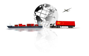 Fototapeta premium The world logistics background or transportation Industry or shipping business