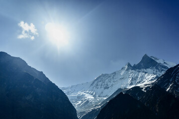 Machhapuchhare, Mt Fishtail in the Himalayas of Nepal, Machapuchare, the Sacred Mountain of Nepal