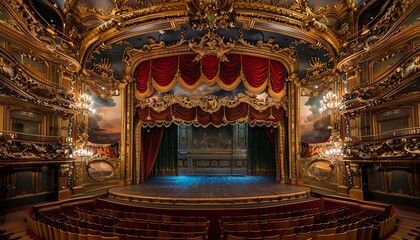 Obraz premium Ornate Interior of a Historic Theater