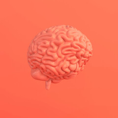 3d brain rendering illustration template background. The concept of intelligence, brainstorm, creative idea, human mind, artificial intelligence.