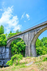 Fototapeta premium 初夏の轟橋 大分県豊後大野市 Early summer Todoroki-bashi bridge. Oita Pref, Bungono City.