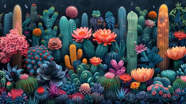 Crazy Garden: A surreal, fantastical garden where plants have wild, exaggerated forms and vibrant colors, with whimsical creatures and unexpected details hidden throughout, creating an enchanting,