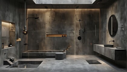 Modern Concrete Bathroom Interior Design