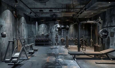 Industrial Chic Home Gym Interior Design