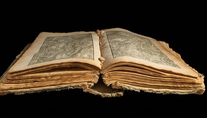 Antique Illustrated Book With Worn Pages