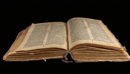 Obraz premium Antique Leather-Bound Bible with Aged Pages