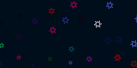 Light multicolor vector pattern with coronavirus elements.