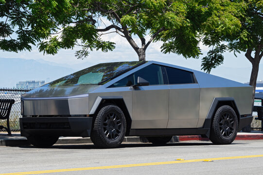 Tesla Cubertruck shown parked on a street in the City of Los Angeles, California, on June 23, 2024.
