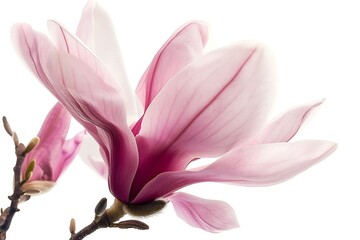 Obraz premium Magnolia Isolated on White Background. Beautiful Magnolia Flower