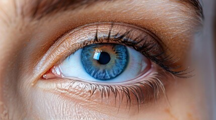 Close Up of a Blue Eye With Eyelashes