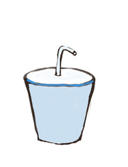 Soda with Straw Fast Food Vector Illustration Clip Art