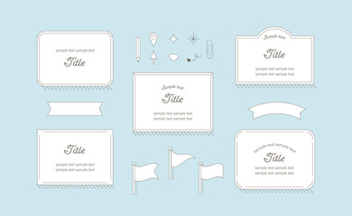 シンプルなフレーム　枠　リボン　キラキラ