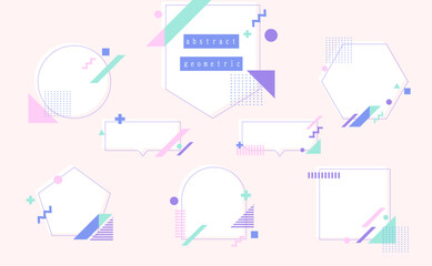 メンフィスデザインと幾何学模様の背景　パステルカラー