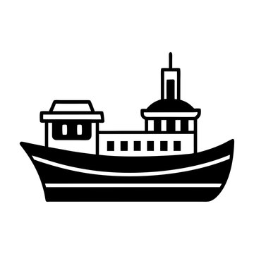 recommend clip art: line art icon illustration of cargoship