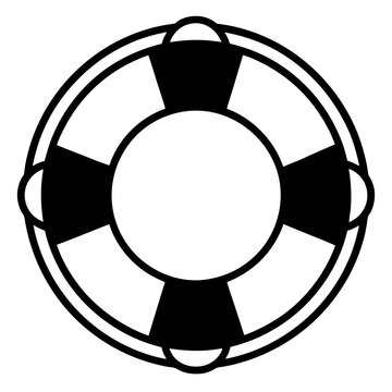 recommend clip art: line art icon illustration of lifebuoy or lifejacket