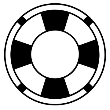 recommend clip art: line art icon illustration of lifebuoy or lifejacket