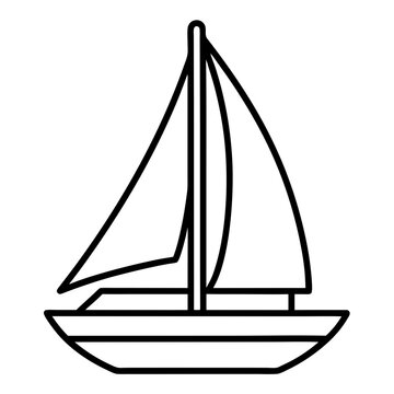 recommend clip art: line art icon illustration of sailboat