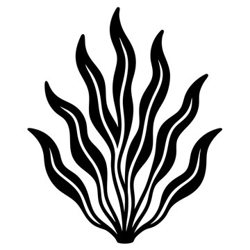 black seaweed plant graphic clip art preview
