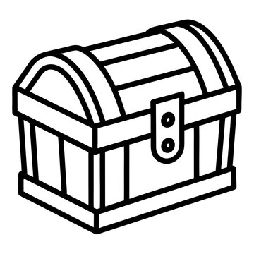 recommend clip art: line art icon illustration of treasure chest
