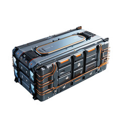 Fototapeta premium Ev Battery Pack , Showing Lithium. Ion Cells and High. Voltage Design, Sustainability. Isolated on a Transparent Background. Cutout PNG.