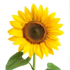 Fototapeta premium Yellow Sunflower Isolated on White Background. Beautiful Sunflower Flower