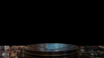 The Black marble plate for display or advertising concept 3d rendering.