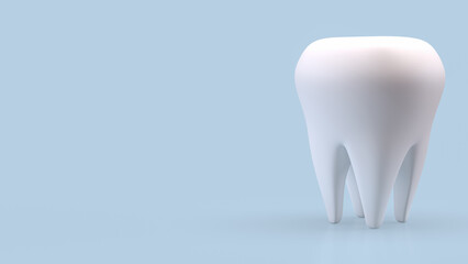 The white teeth on blue background for dentistry or health concept 3d rendering.