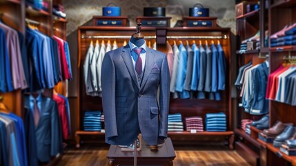Fototapeta premium Business men's suit store indoor
