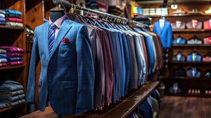 Business men's suit store indoor