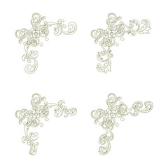 Classic Vitage Wedding Ornaments Frames Separator Elements Classic Vintage Wedding Invitation Hand Drawn Ornate the Calligraphy Poster Victorian Style