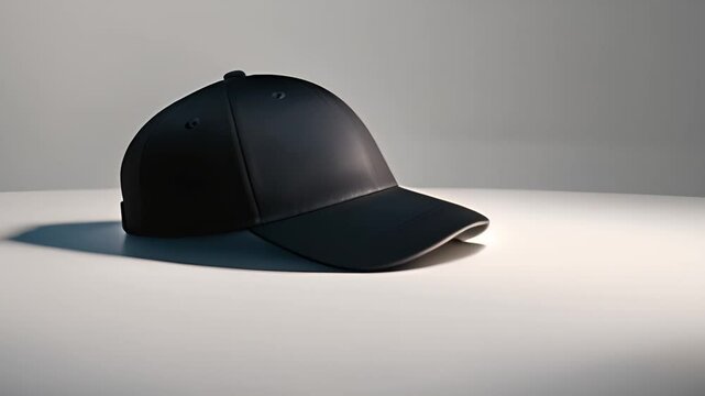 Black Baseball Cap on White Background Generative AI