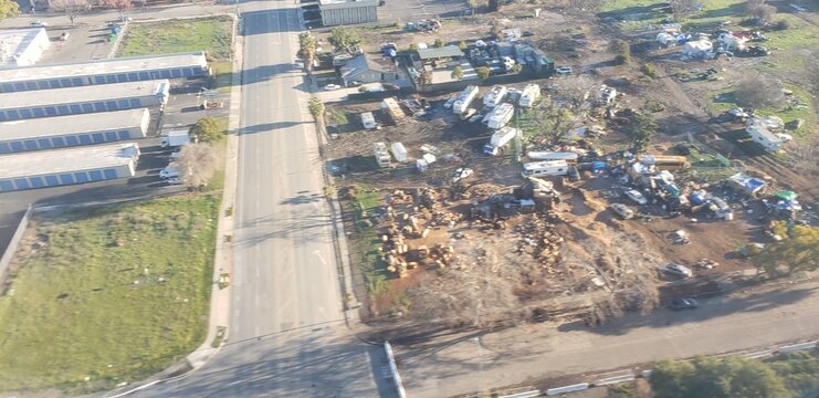 Aerial view of homeless encampment
