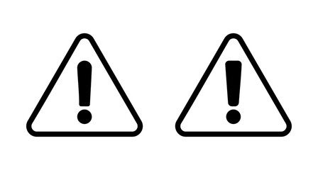 Exclamation danger sign vector isolated on white background. attention sign icon. Hazard warning attention sign. icon alert. Risk