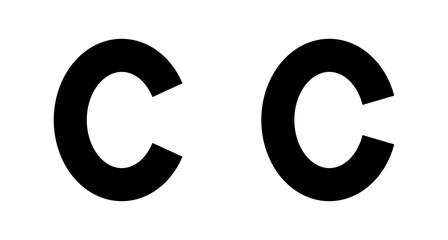 Copyright icon vector isolated on white background. copyright symbols