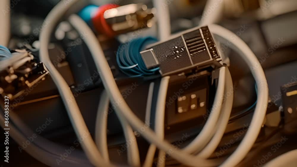Aufkleber network cables connected to device generative ai