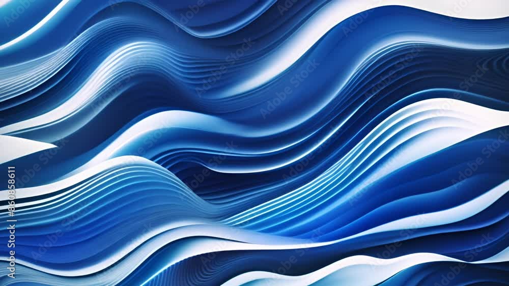 Poster abstract blue and white wavy pattern generative ai