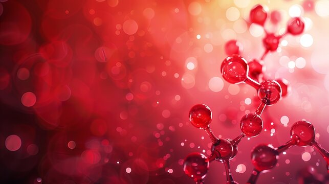 Abstract red molecule structure background