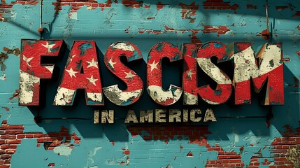 “FASCISM IN AMERICA” sign - graphic resource - background 