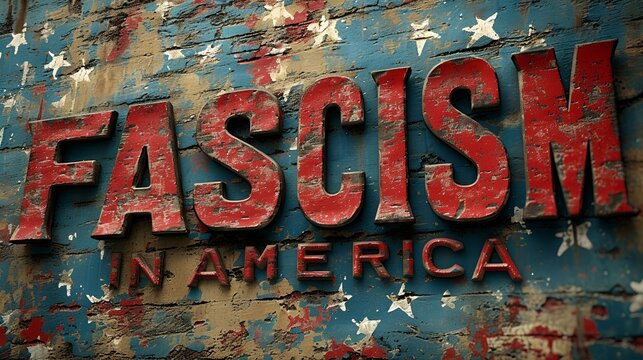 &ldquo;FASCISM IN AMERICA&rdquo; sign - graphic resource - background 