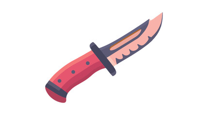 big handle red blue pink survival camping hunting fishing tactical gear video game asset sharp metal metallic knife white background completely lossless resizable vector art generative ai