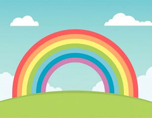 rainbow in the sky, flat design