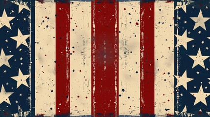 Patriotic American Flag Banner Art, US Election Campaign Backdrop, Stars and Stripes Abstract Artwork, Local or Federal Political Background Concept Design, Freedom Liberty Independence Memorial Day