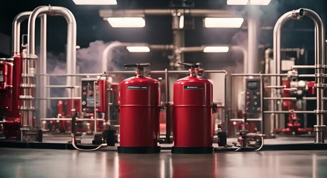 Industrial fire extinguishing system room