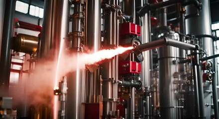 Industrial fire extinguishing system room