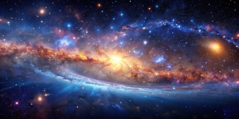 Fototapeta premium Endless universe with galaxy stars , space, cosmos, astronomy, exploration, infinity, universe, stars, galaxies