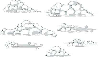 Hand drawn clouds sketch