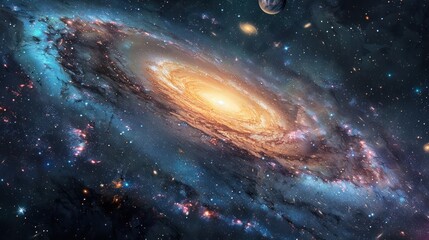 Spiral Galaxy in a Starry Night