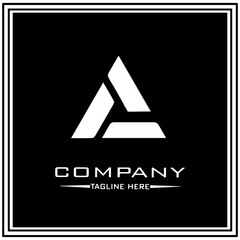 abstract logo design, black and white geometric technology icon